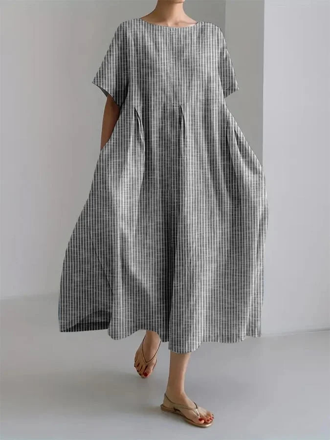 Women's Checkered Smock Maxi Dress - Breezy Summer Style