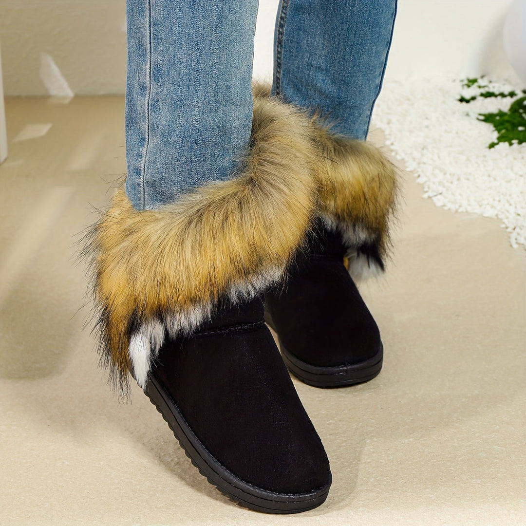 Women's Plush-Lined Snow Boots - Cozy & Fashionable