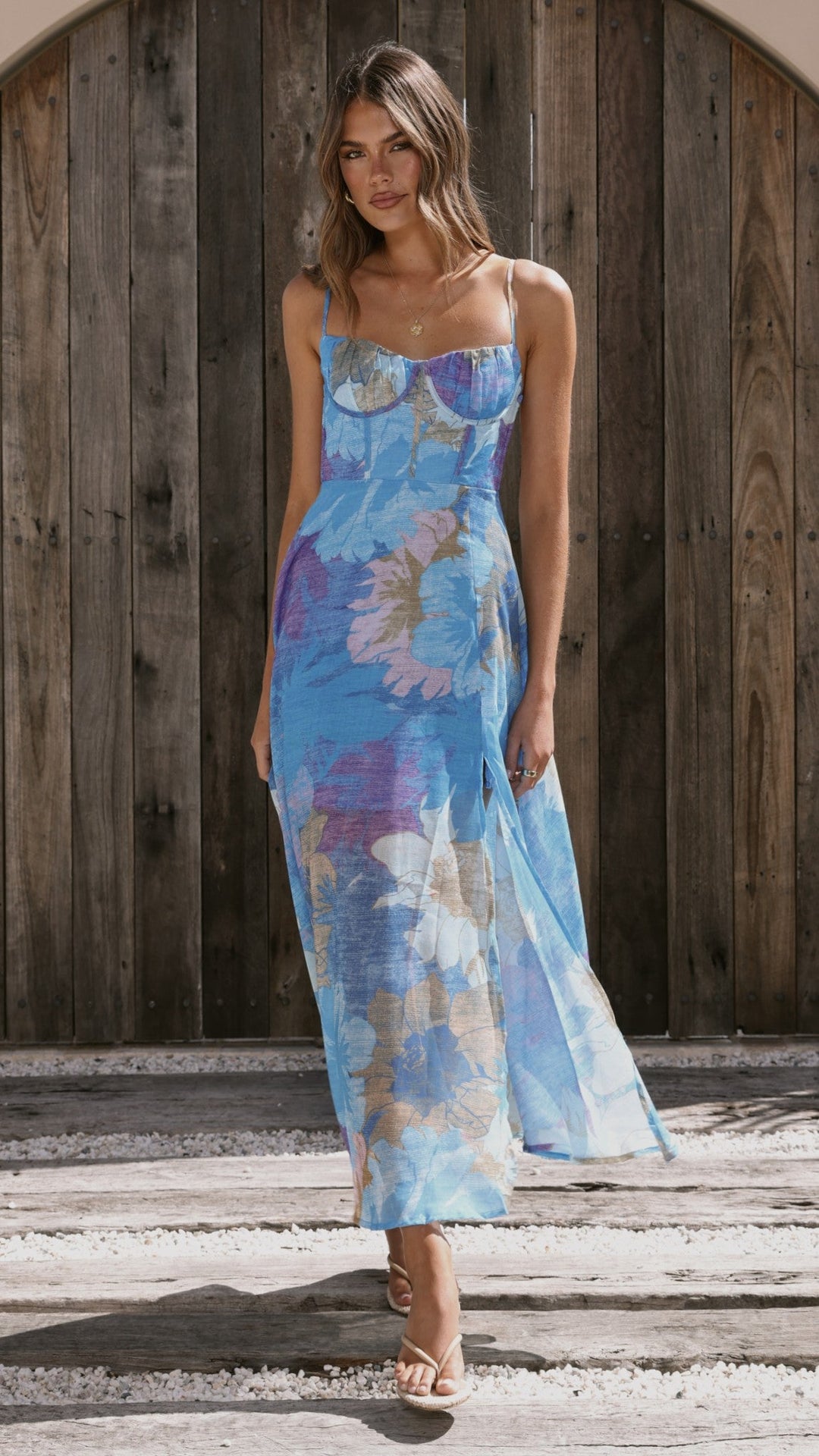 Women's Rahima Blue Floral Maxi Dress