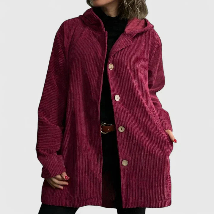 Women's Soft Ribbed Hooded Jacket - Effortless Everyday Style