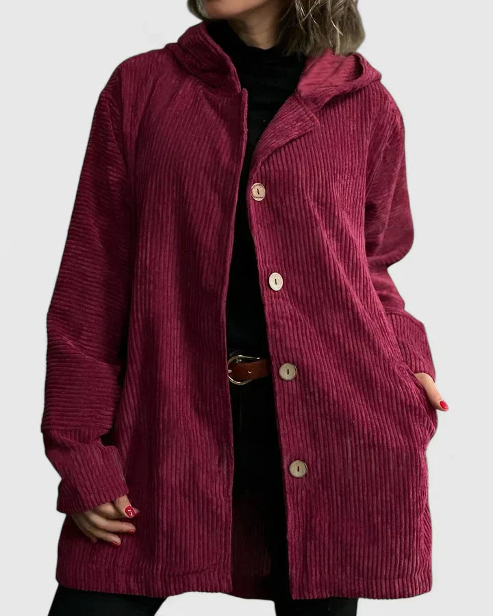 Women's Soft Ribbed Hooded Jacket - Effortless Everyday Style