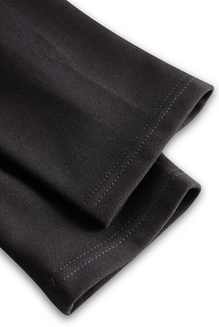 Women's Polyester Midi Dress - Mock Wrap & Belted Fit