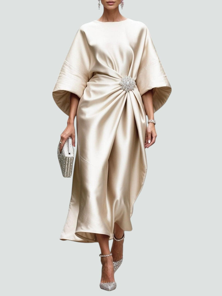 Women's Luxe Draped Evening Dress - For Weddings & Galas