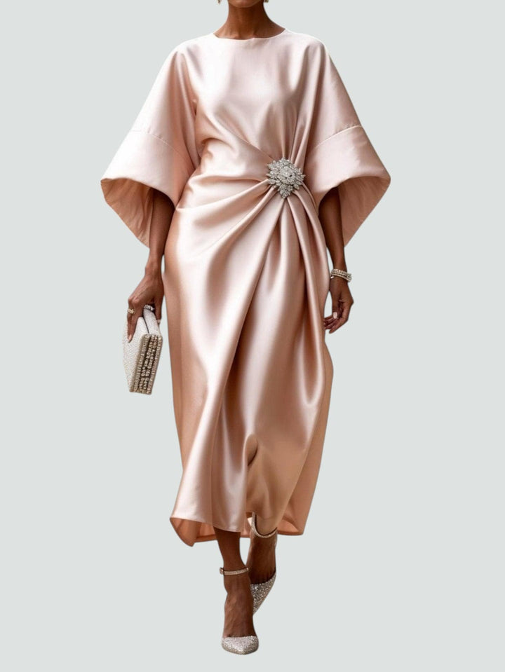 Women's Luxe Draped Evening Dress - For Weddings & Galas