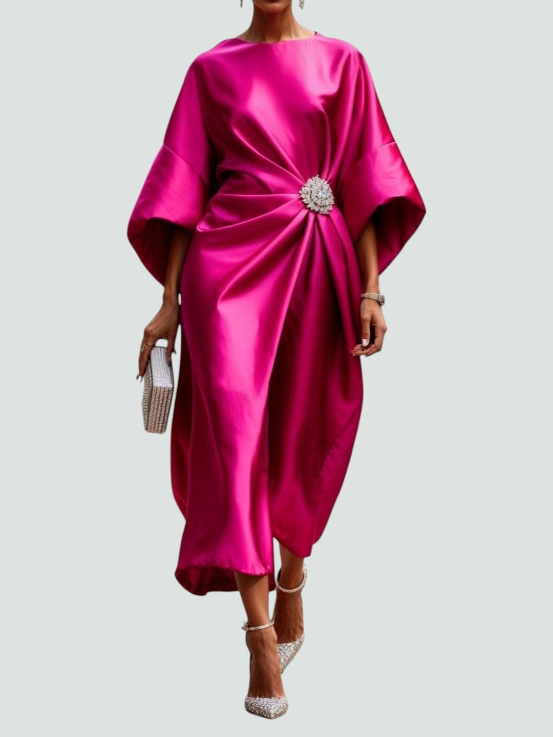 Women's Luxe Draped Evening Dress - For Weddings & Galas