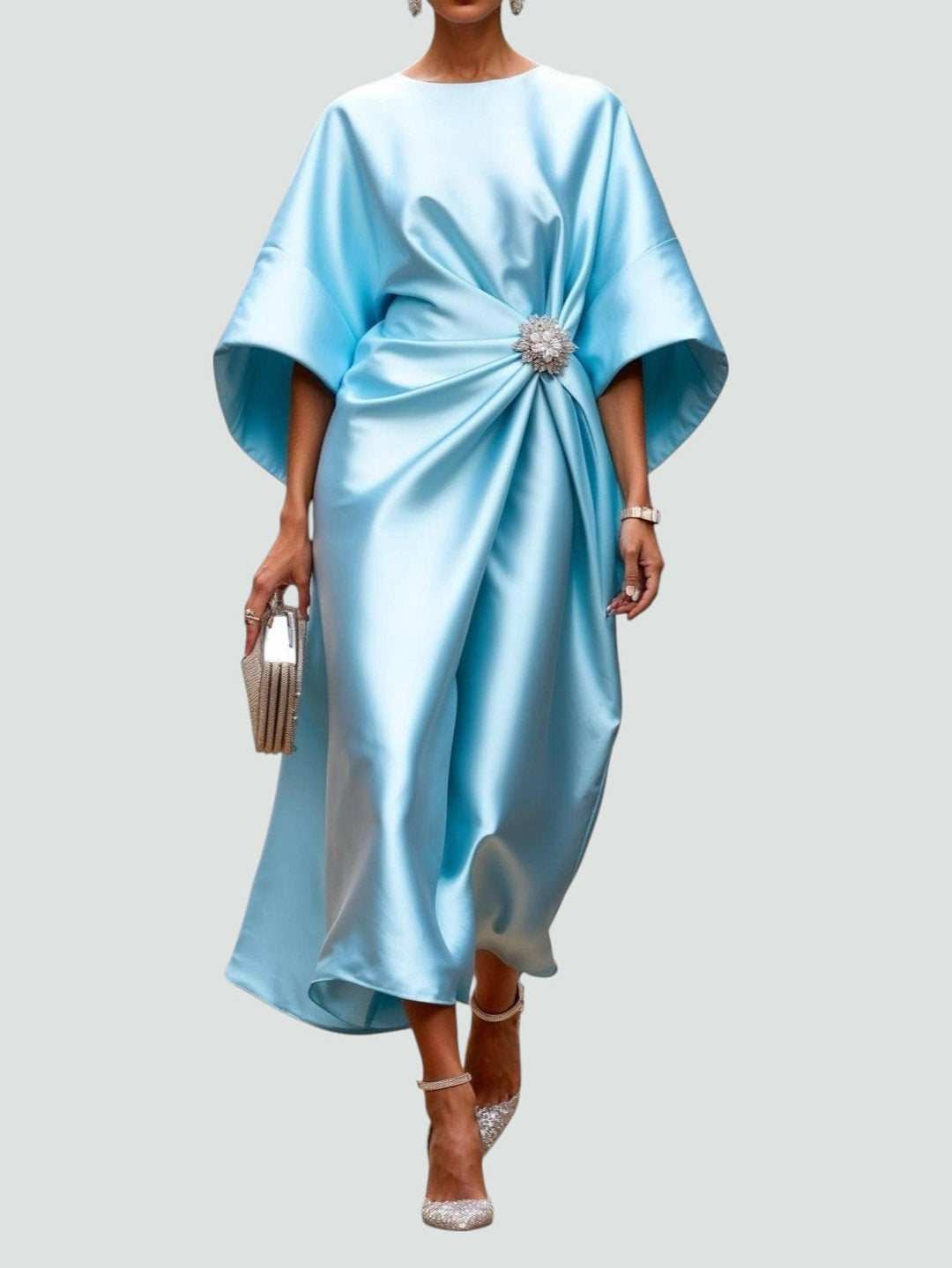 Women's Luxe Draped Evening Dress - For Weddings & Galas