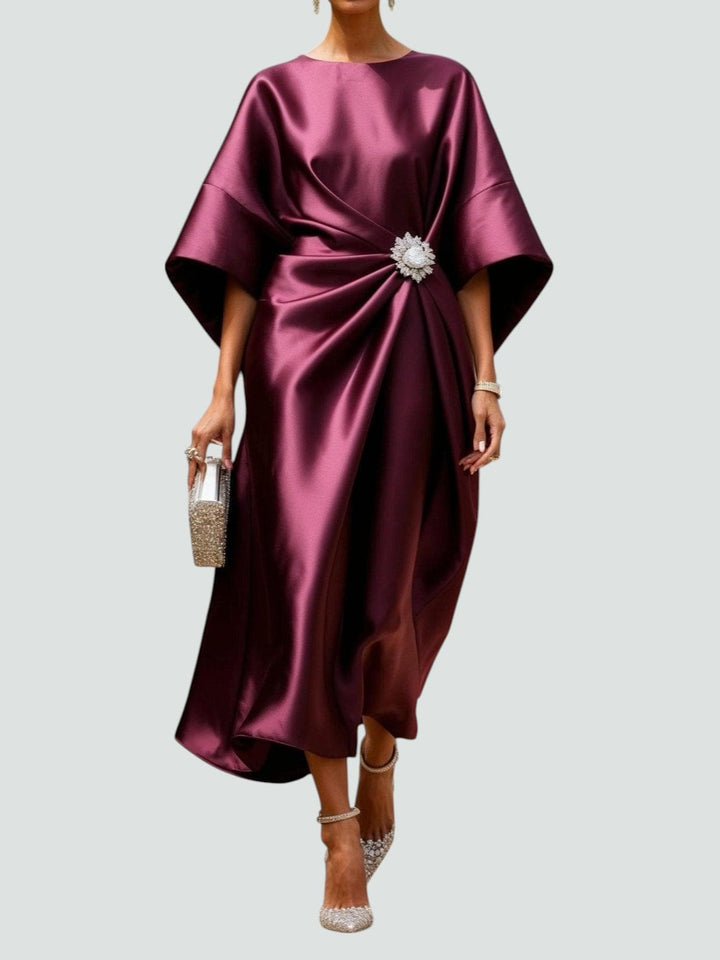 Women's Luxe Draped Evening Dress - For Weddings & Galas