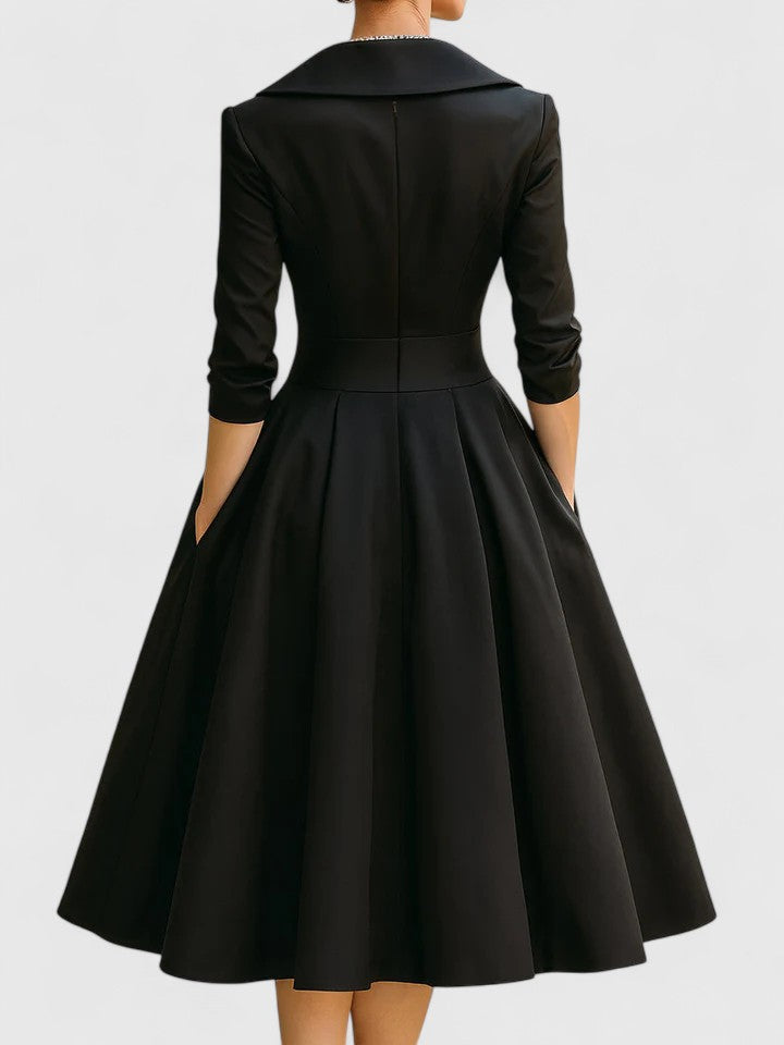 Women's Satin Midi Dress - Elegant and Flattering Gown