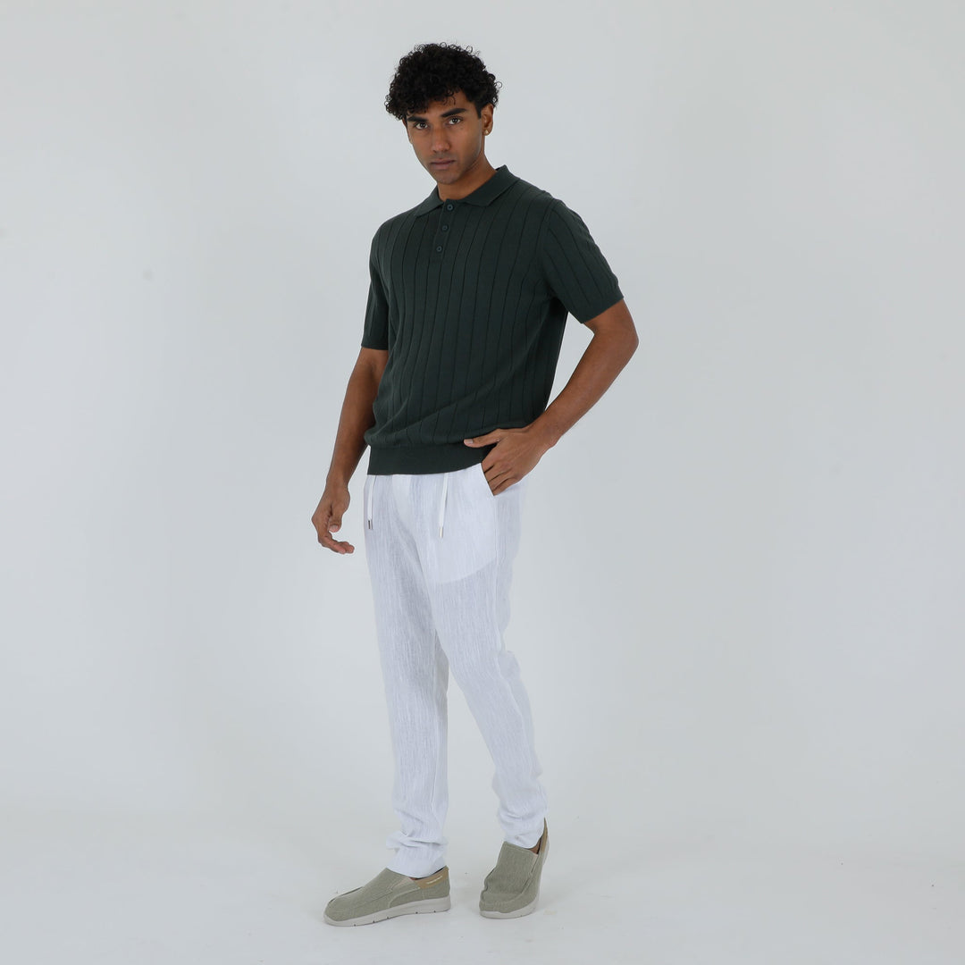 Men's Cotton Crepe Knit Polo Shirt – Revere Collar Summer Knit
