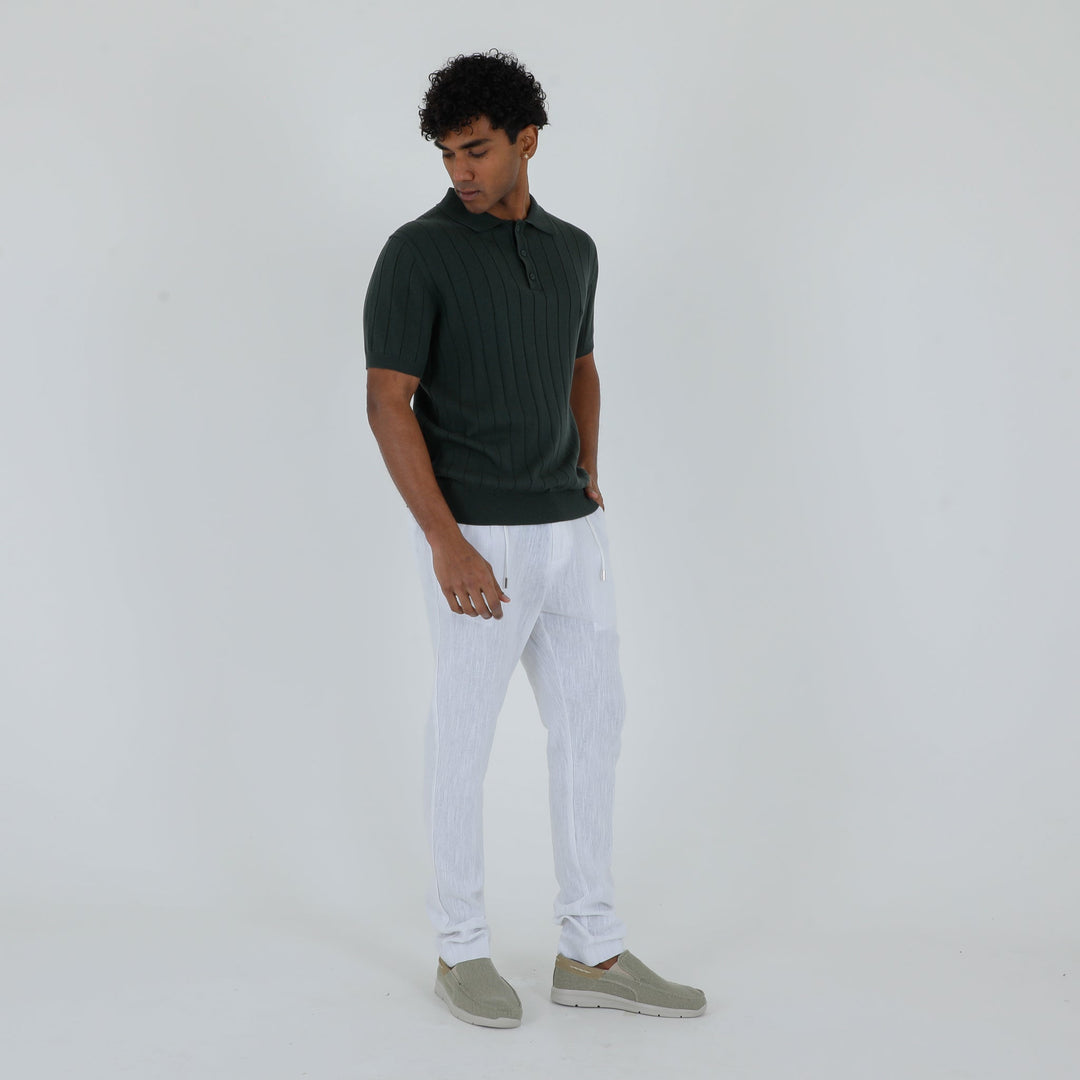 Men's Cotton Crepe Knit Polo Shirt – Revere Collar Summer Knit