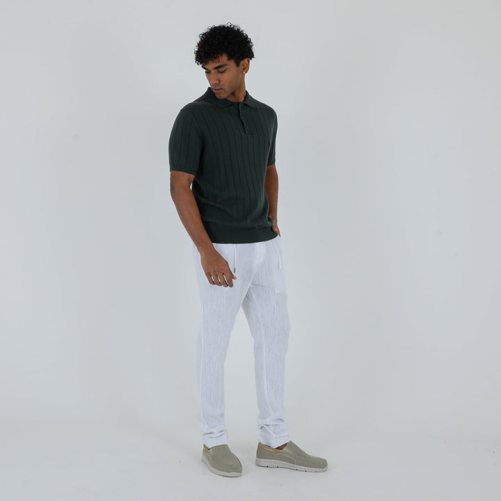 Men's Cotton Crepe Knit Polo Shirt – Revere Collar Summer Knit