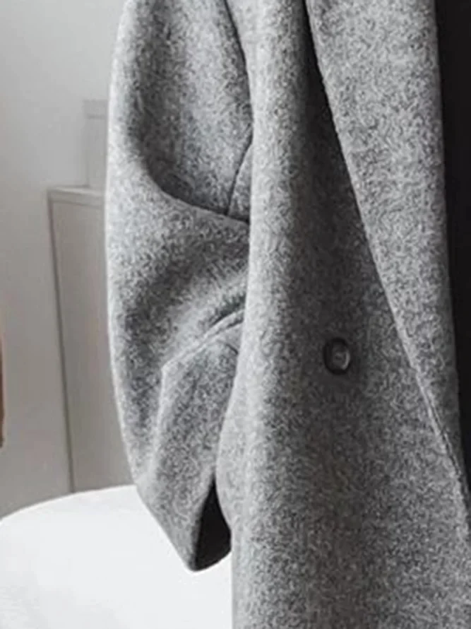 Women's Cotton Blend Classic Overcoat - Elegant & Warm