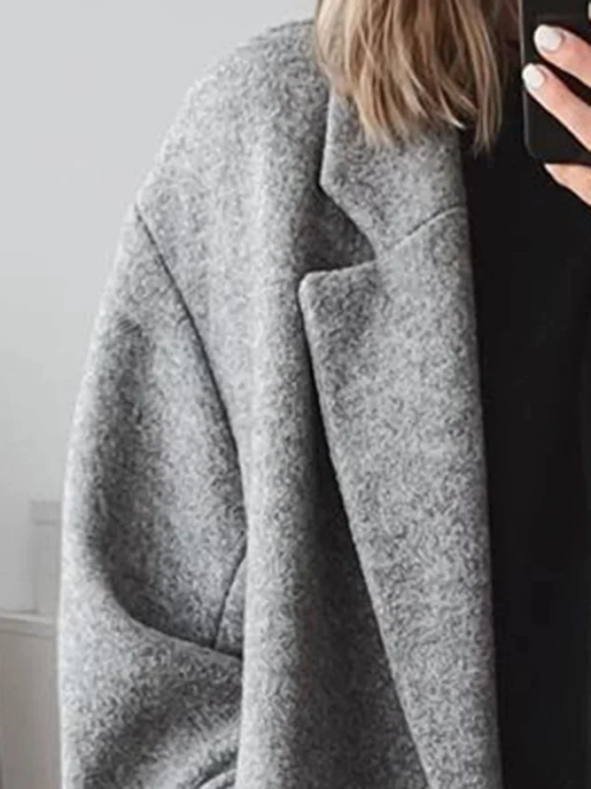 Women's Cotton Blend Classic Overcoat - Elegant & Warm
