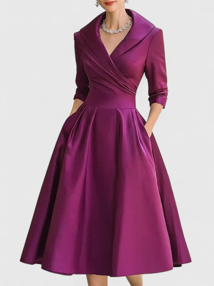 Women's Elegant Midi Dress - Effortless Style for Day or Night