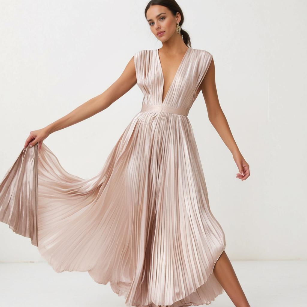 Women's Pleated Party Dress - Effortless elegance for any occasion