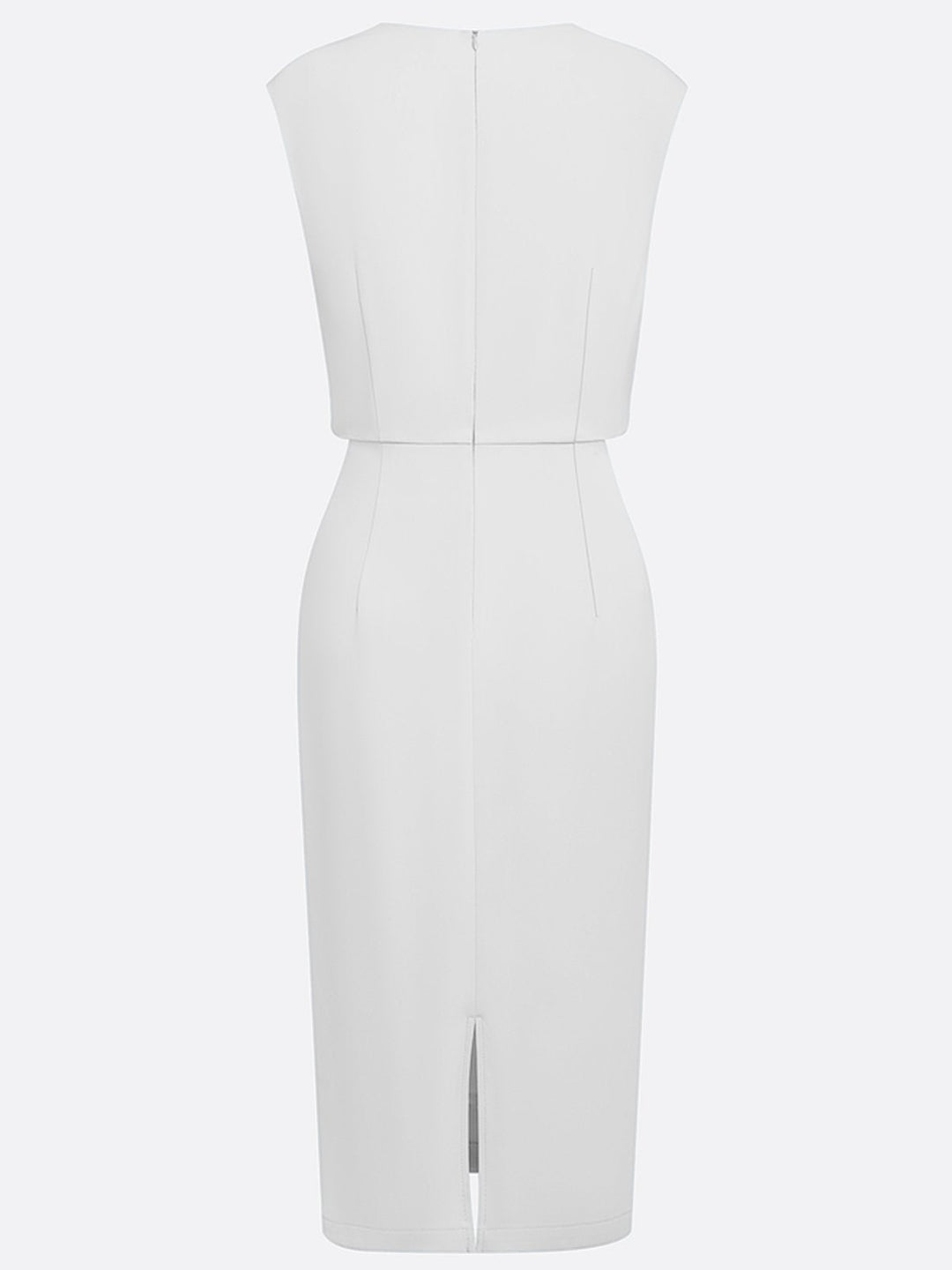 Women's Stretch Midi Dress with Side Drape - Effortless Elegance