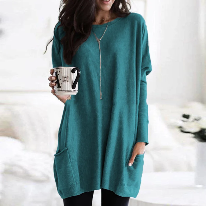 Women's Long-Sleeve Tunic - Effortless Comfort for Everyday