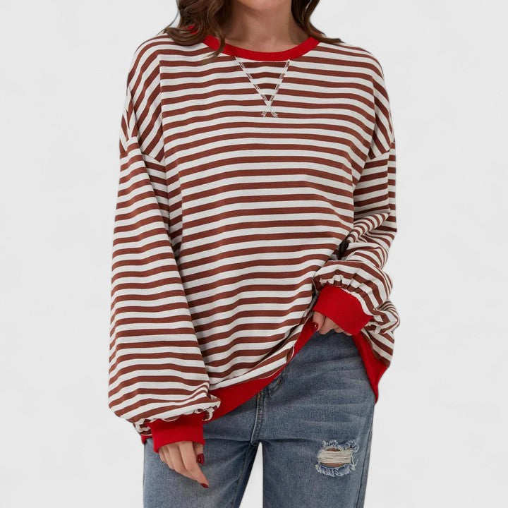 Women's Grace Oversized Striped Sweater - Everyday Comfort