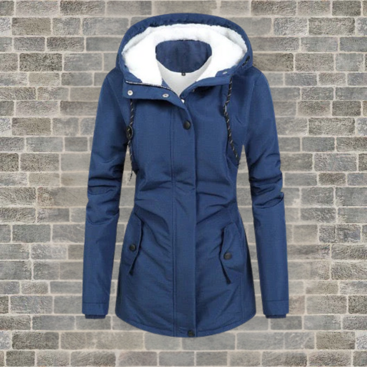Women's Plush Lined Hooded Winter Jacket - Everyday Warmth