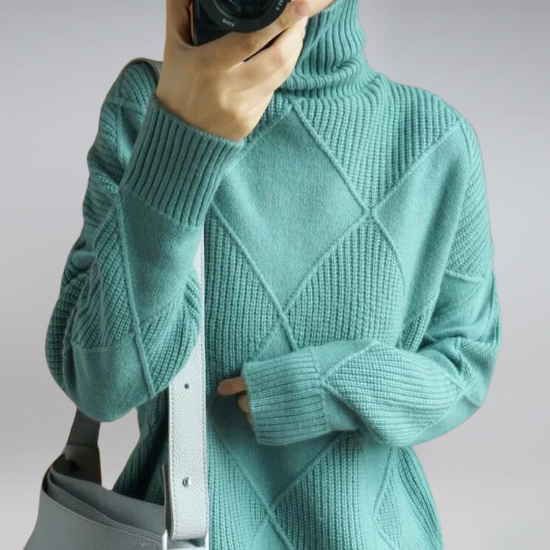 Women's Mara Luxe Textured Winter Sweater - Effortless Cold Day