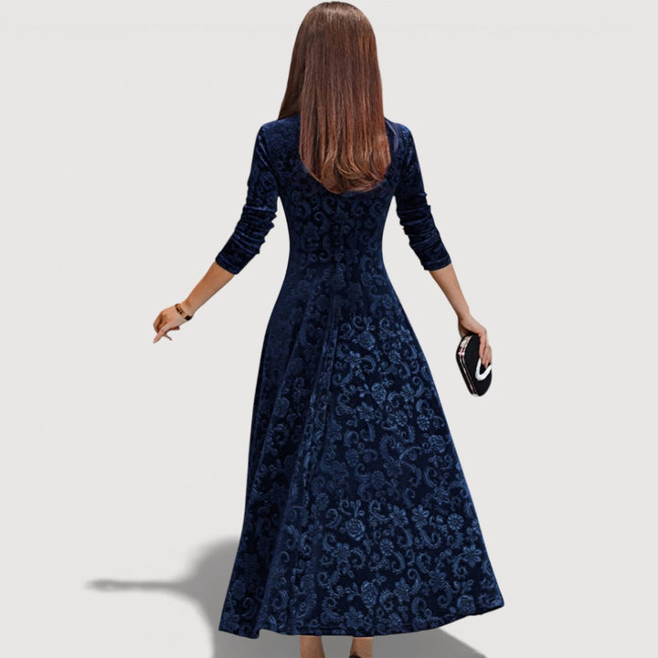 Women's Jillian Elegant Velvet Dress - Everyday Elegance