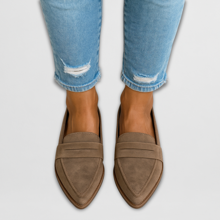 Women's Suede Loafers - Pointed Toe Style for Everyday