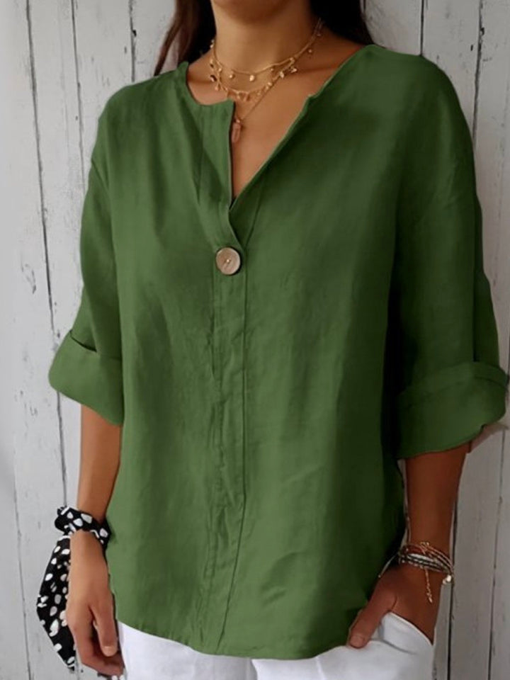 Women's Juniper Relaxed V-Neck Blouse - Effortless Elegance