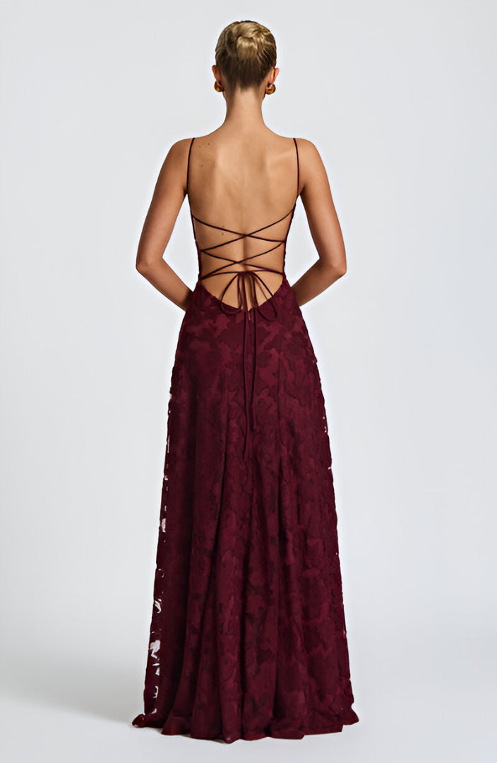 Women's Lace Corset Maxi Dress - Timeless Elegance