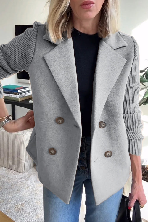 Women's Knit-Sleeve Blazer - Polished Look with Knit Comfort