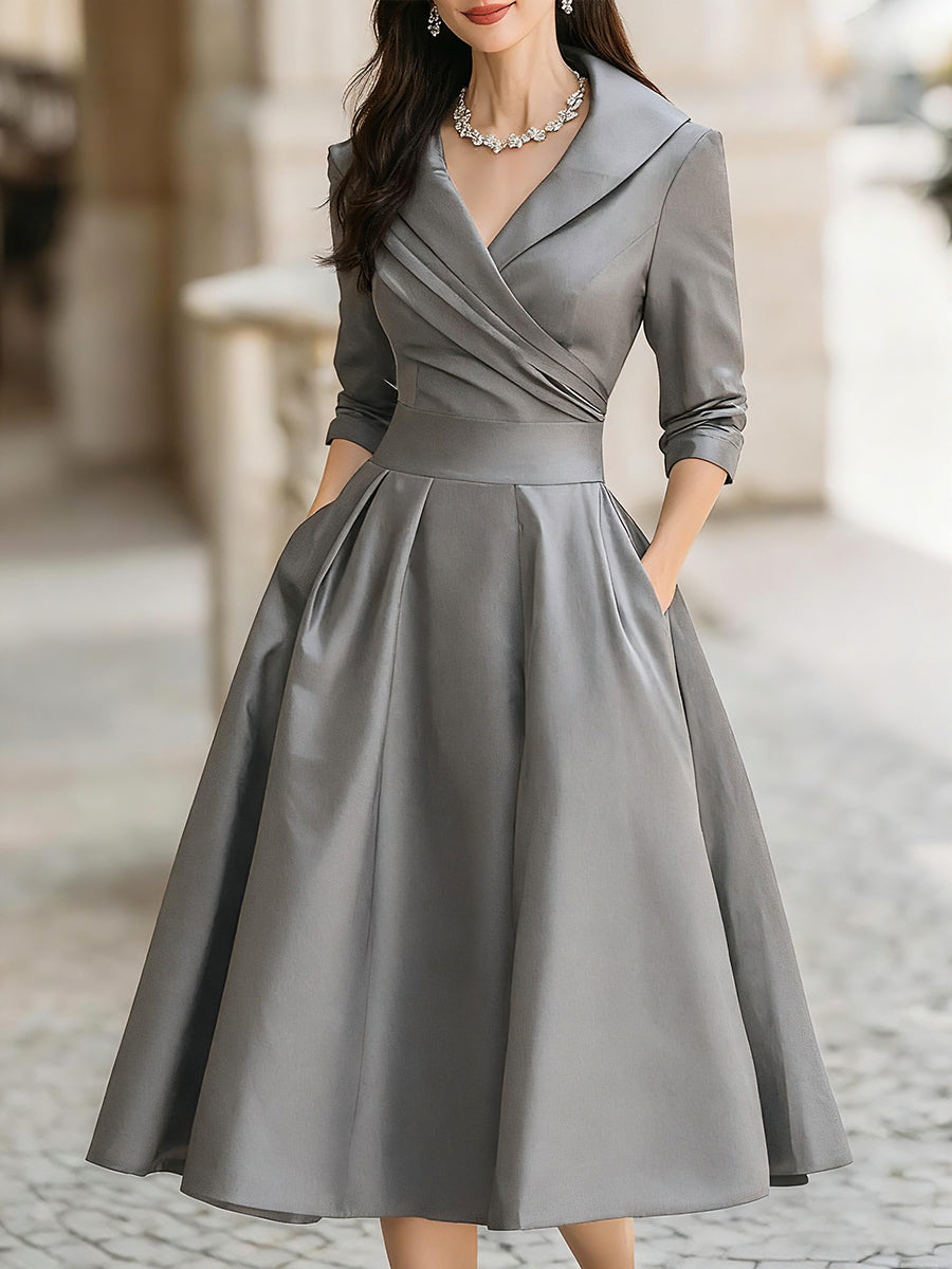 Women's Elegant Signature Midi Dress - Timeless Silhouette for