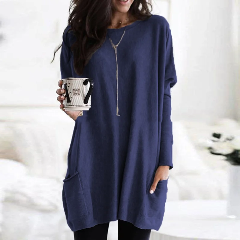 Women's Long-Sleeve Tunic - Effortless Comfort for Everyday