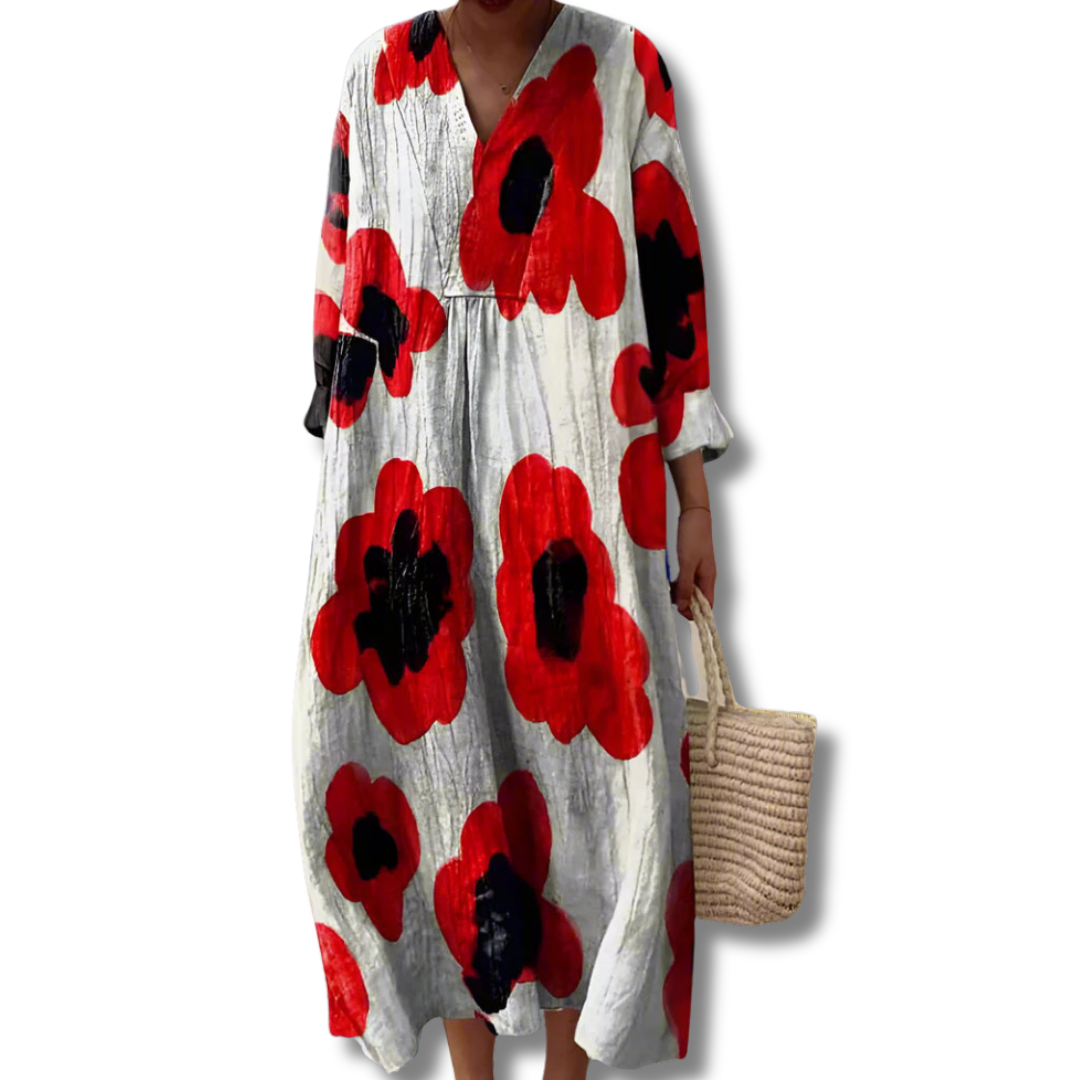 Women's Geometric Day Dress - Effortless Summer Comfort