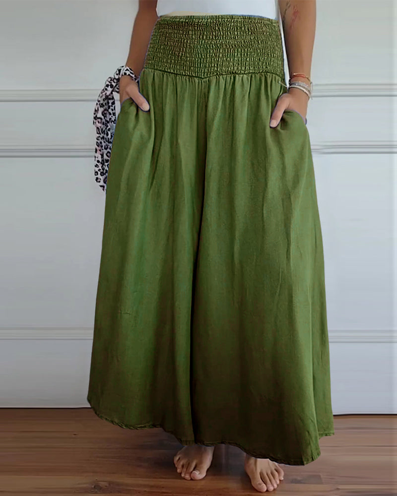 Women's Polyester Wide-Leg Trousers - Comfy & Breezy