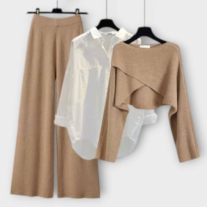 Women's Organic Cotton Three-Piece Set - Versatile Office to Casual