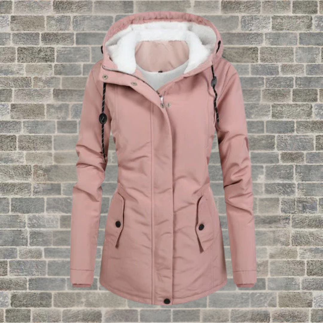 Women's Plush Lined Hooded Winter Jacket - Everyday Warmth
