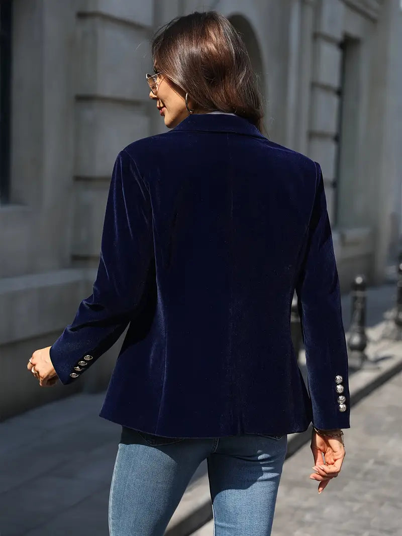 Women's Savannah Velvet Blazer - Timeless Evening Elegance