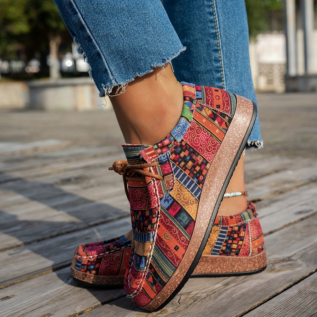 Women's Patchwork Comfort Sneakers - Everyday Casual Style