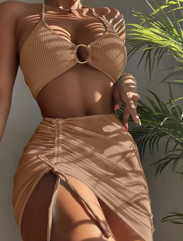 Women's Underwired Bikini Set with Skirt - Effortless Summer Style
