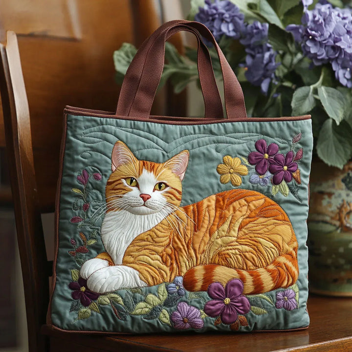 Women's Cat Print Padded Tote Bag - Everyday Essential