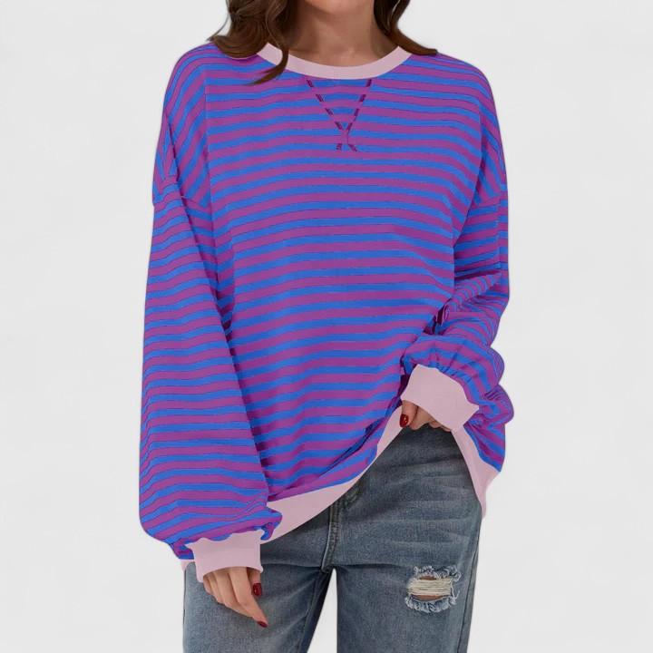 Women's Grace Oversized Striped Sweater - Everyday Comfort