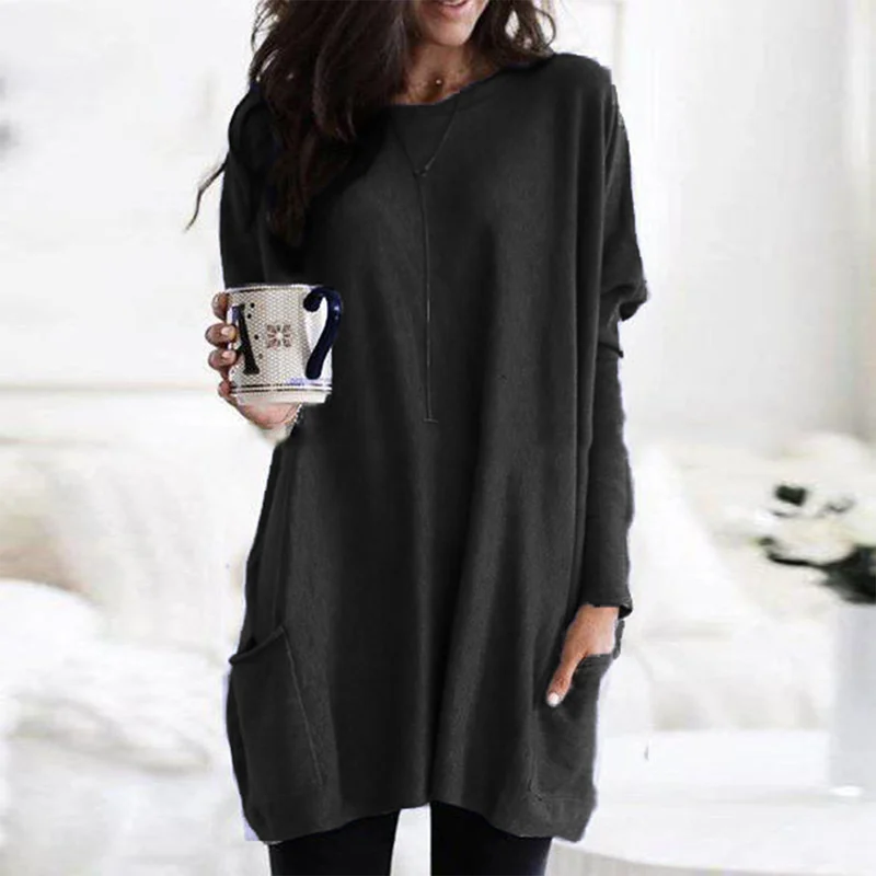 Women's Long-Sleeve Tunic - Effortless Comfort for Everyday