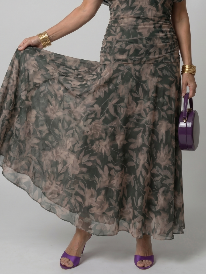 Women's Off-Shoulder Flow Midi Dress – Lightweight & Breezy