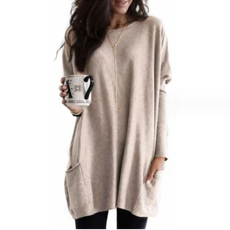 Women's Long-Sleeve Tunic - Effortless Comfort for Everyday
