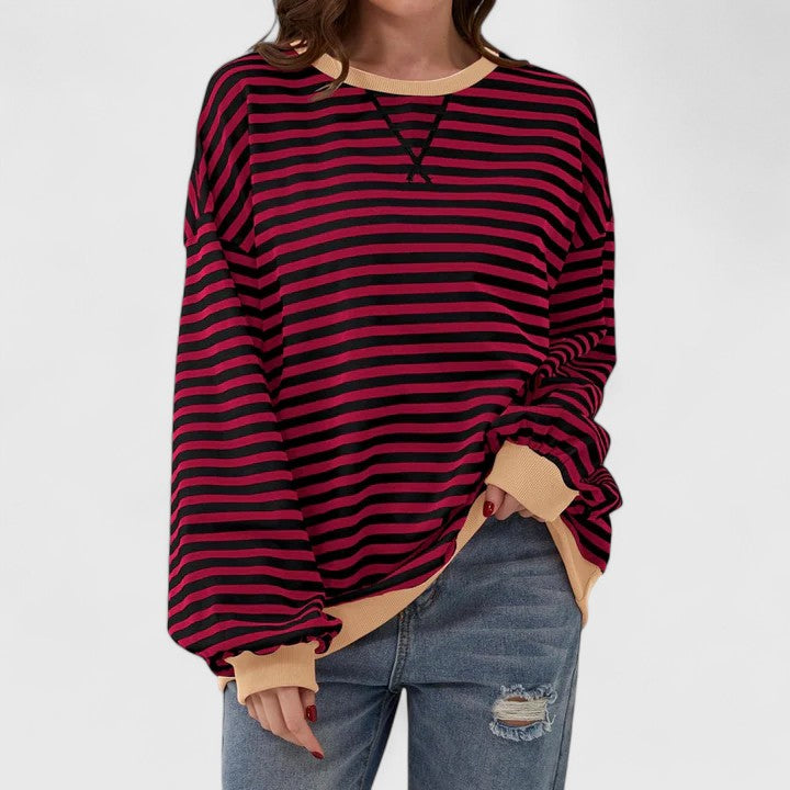 Women's Grace Oversized Striped Sweater - Everyday Comfort