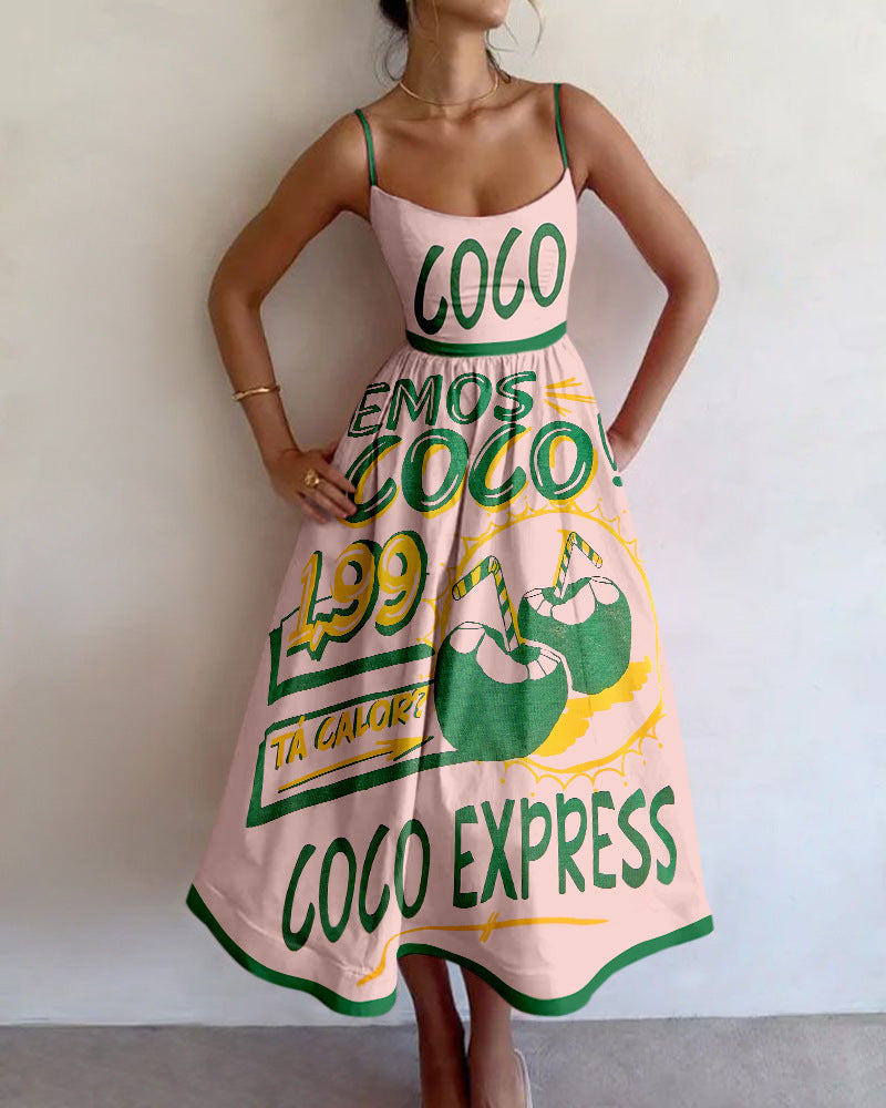 Women's Tallulah Tropical Market Midi Dress - Effortless Style
