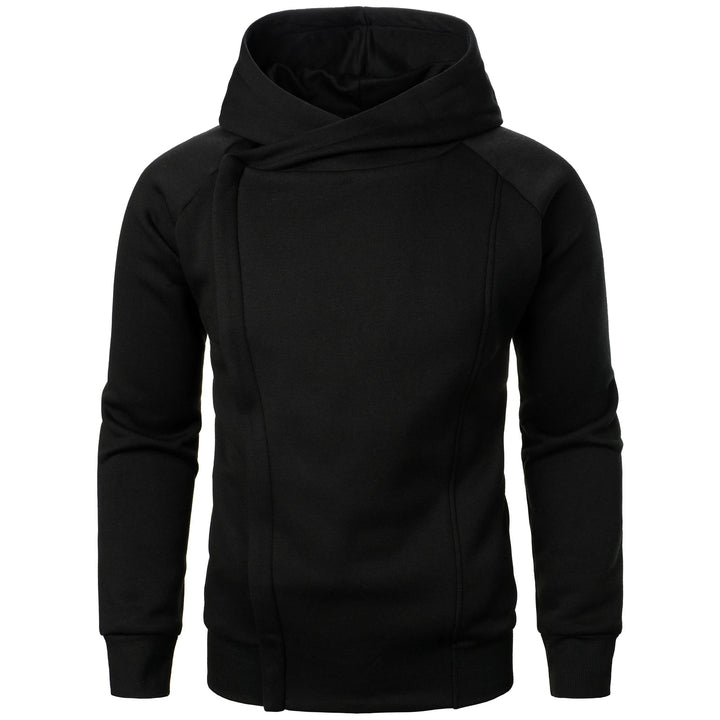 Men's Cotton-Blend Crossover Hoodie – Midweight Fleece Pullover