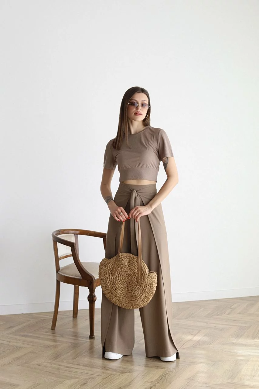 Women's High-Waisted Linen Wide Trousers - Effortless Elegance