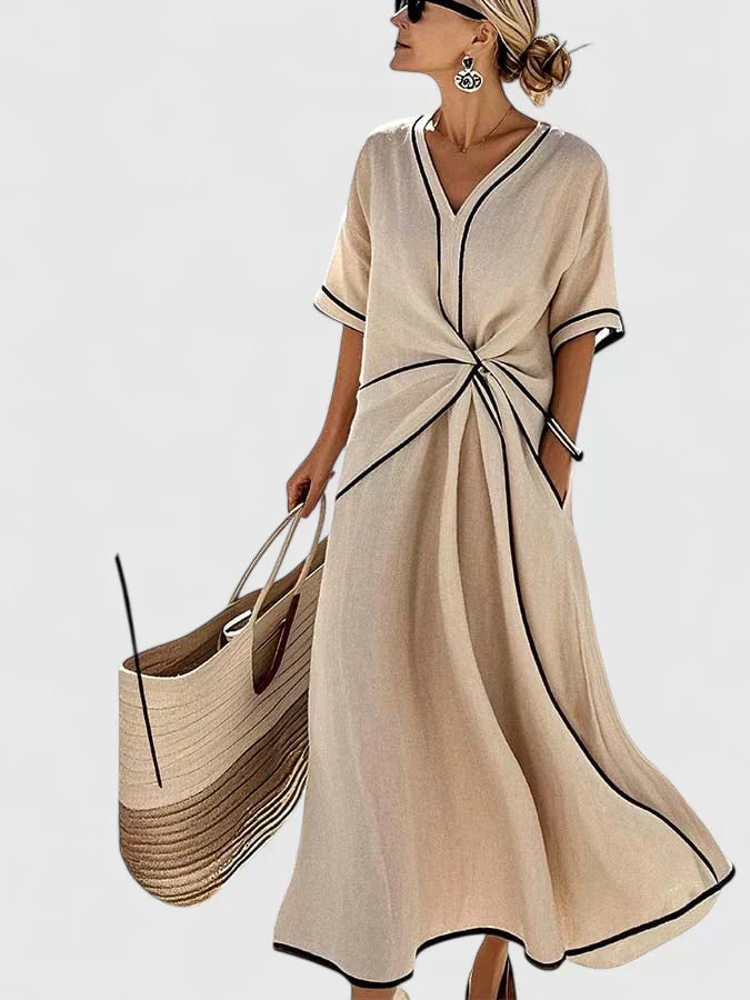 Women's Striped Elegant Dress - Effortless Summer Style