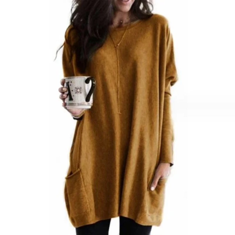 Women's Long-Sleeve Tunic - Effortless Comfort for Everyday