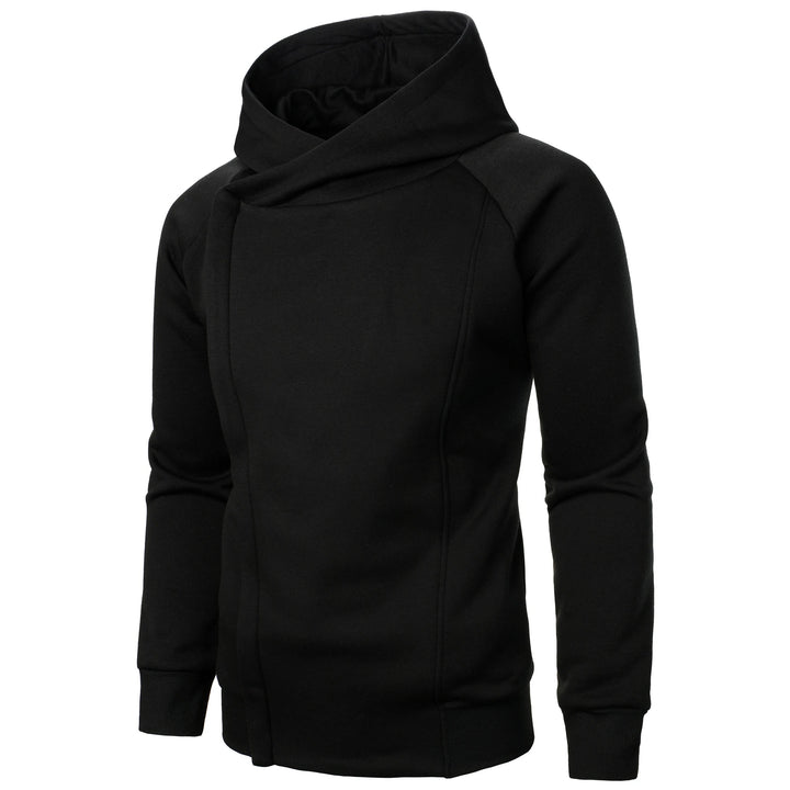 Men's Cotton-Blend Crossover Hoodie – Midweight Fleece Pullover